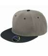 RC082 Contrast Bronx Flat Peak Snapback Cap Heather Grey / Black colour image